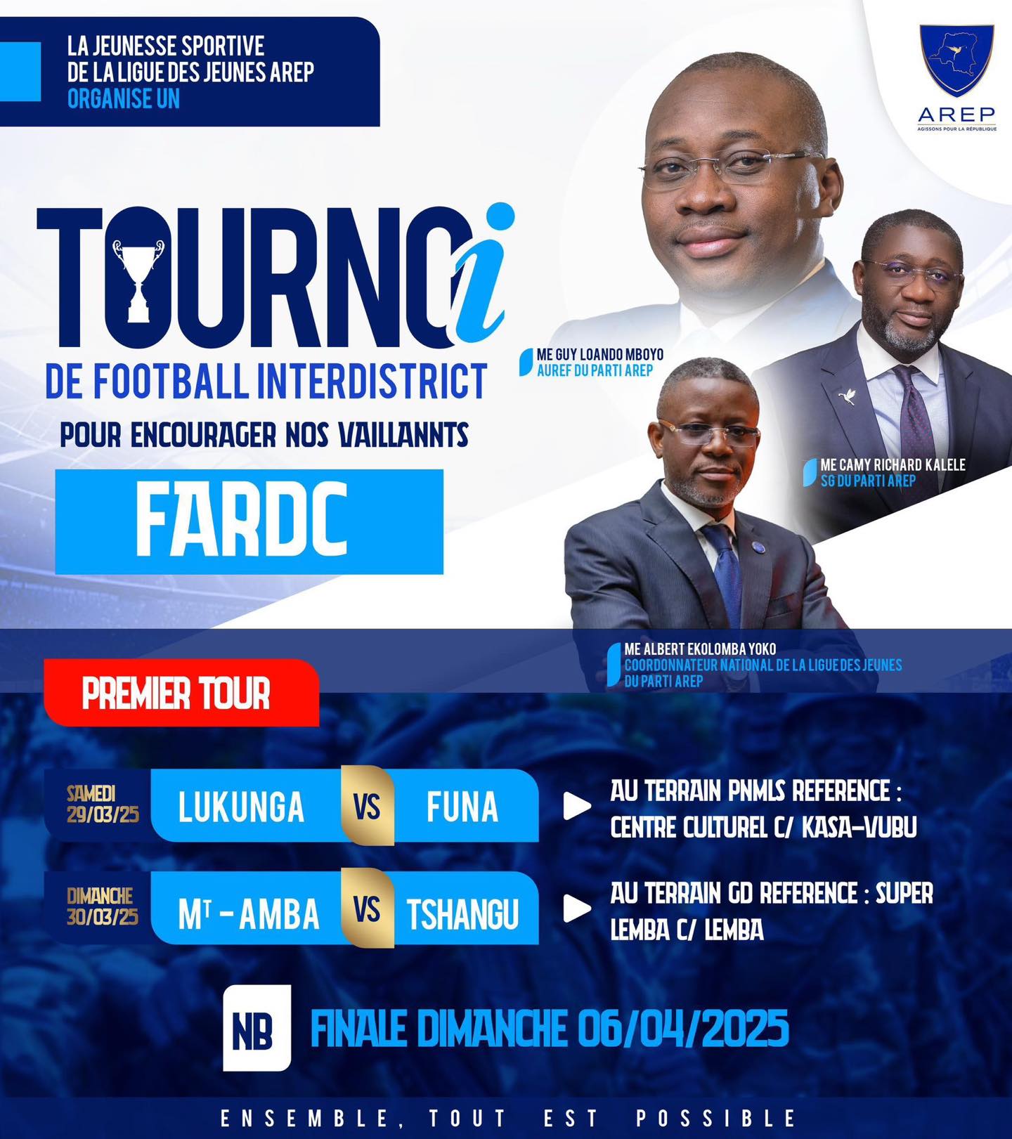 Remise d'Équipements aux Districts dans le Cadre du Tournoi Interdistrict de la Jeunesse Sportive de la Ligue des Jeunes.